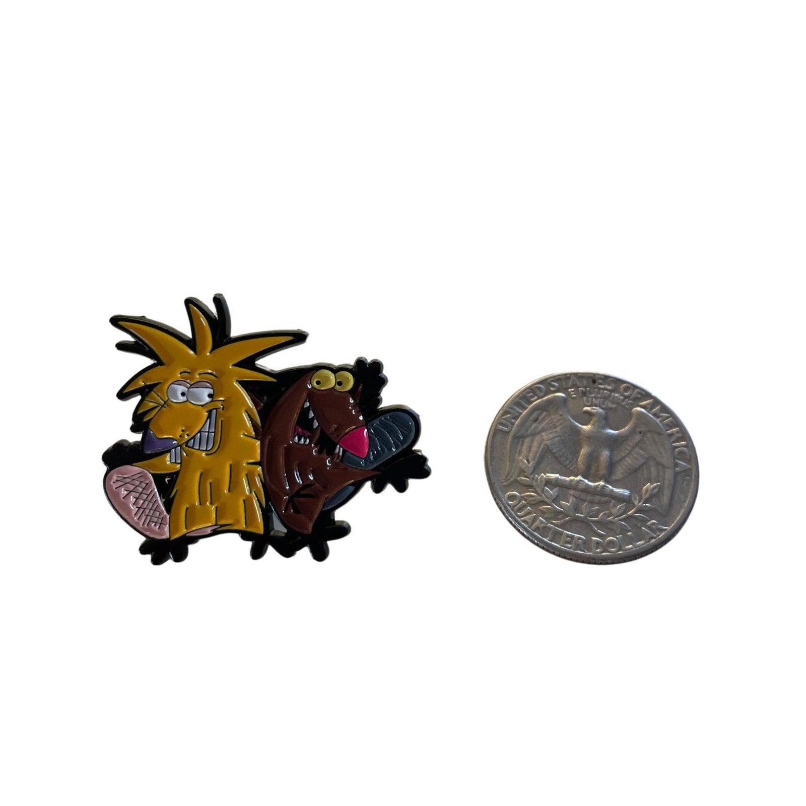 Angry Beavers enamel pin featuring Norbert and Daggett Nickelodeon 90s cartoon collectible