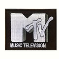 mtv inspired patch retro music television embroidered patch 90s logo iron on patch black white vintage music patch