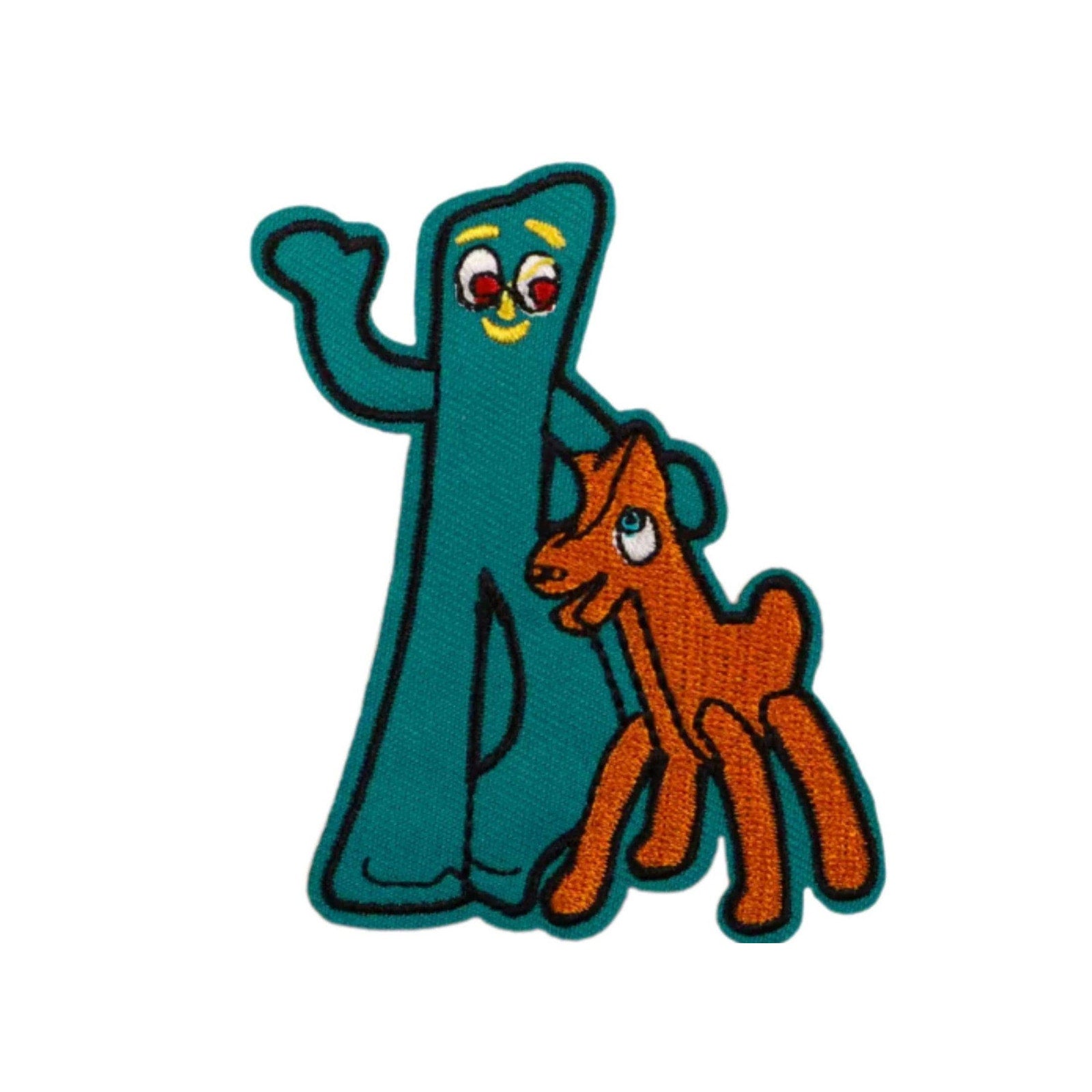 Retro Gumby Pokey Iron On Patch |80s Cartoon Embroidered Applique | 80s Patches