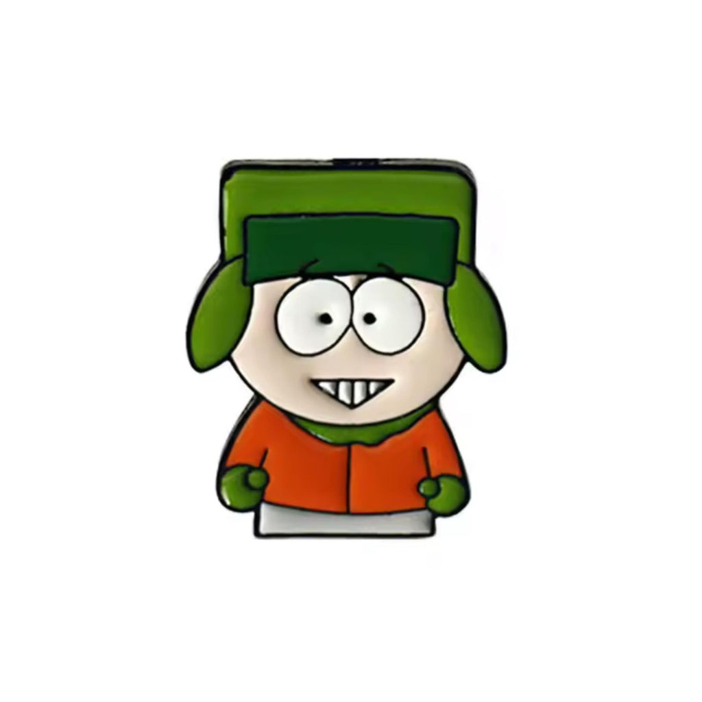 South Park character enamel pins featuring Cartman Kenny Kyle Stan Butters and Professor Chaos