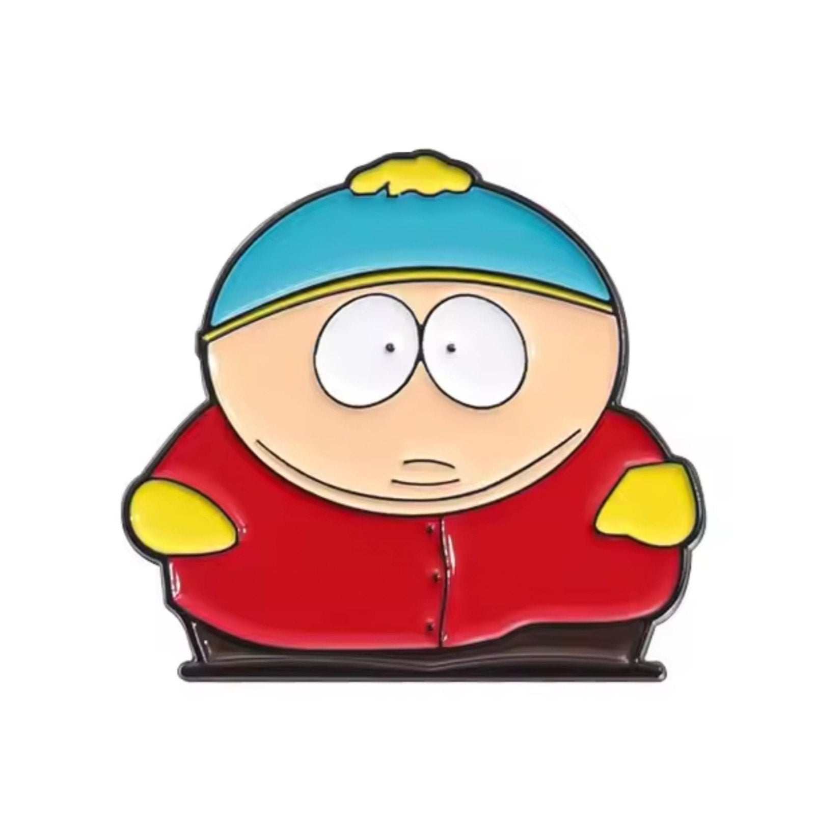 South Park enamel pins featuring Cartman, Kenny, Kyle, Stan, and group logo characters from the classic cartoon