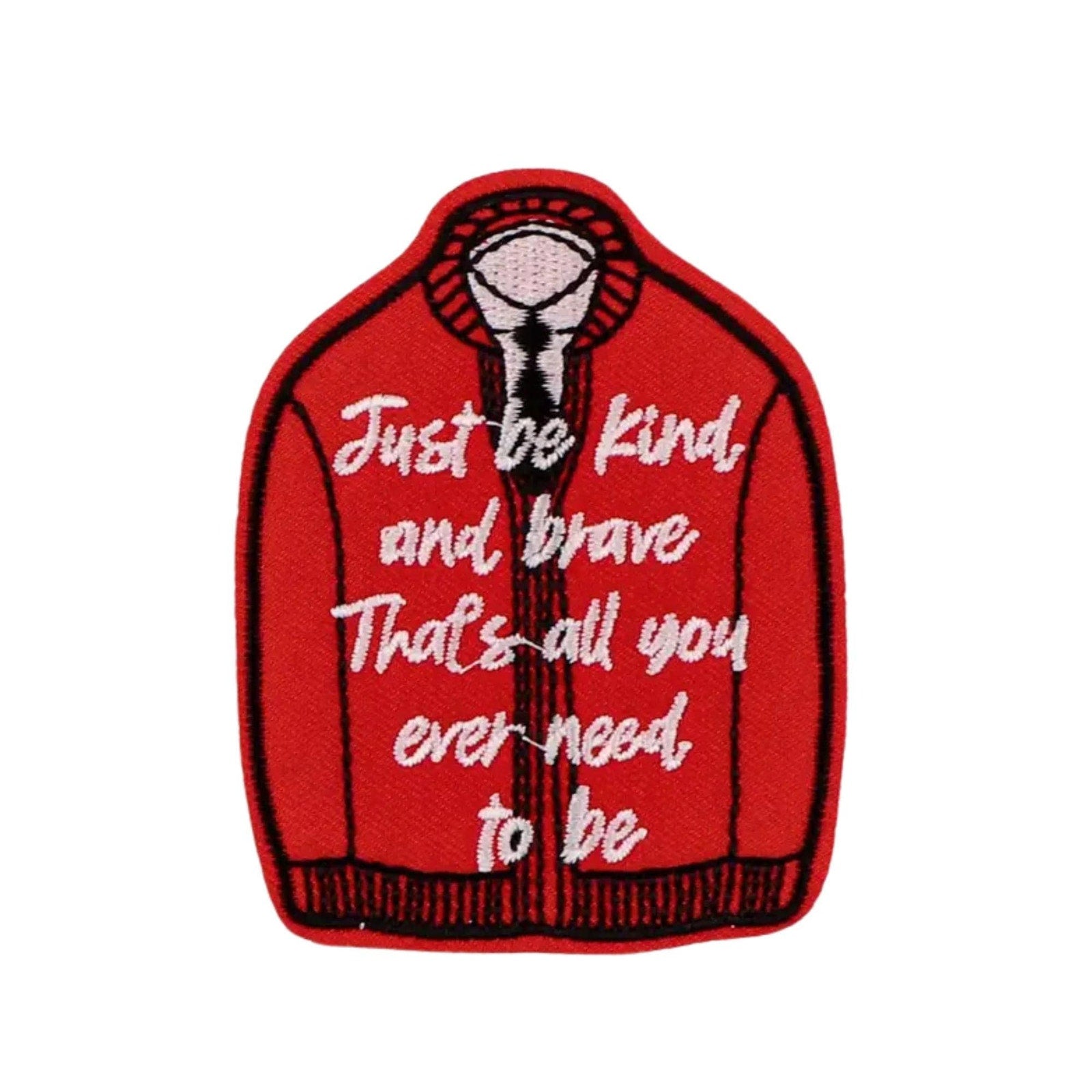 Mr Rogers cardigan embroidered iron on patch retro 90s nostalgia kindness quote
