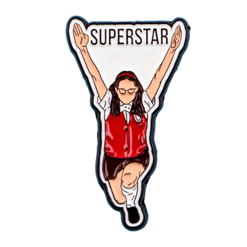 Superstar enamel pin inspired by Mary Katherine Gallagher from the 90s movie Superstar