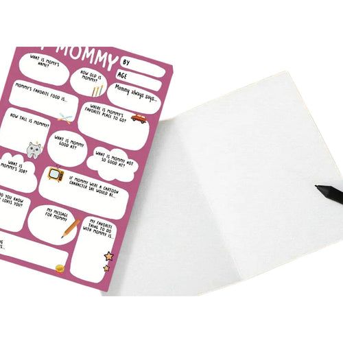 All About My Mom fill-in Mother’s Day card kids activity gift from child