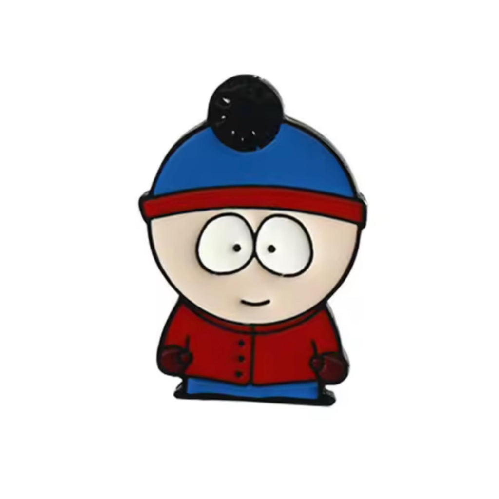 South Park character enamel pins featuring Cartman Kenny Kyle Stan Butters and Professor Chaos