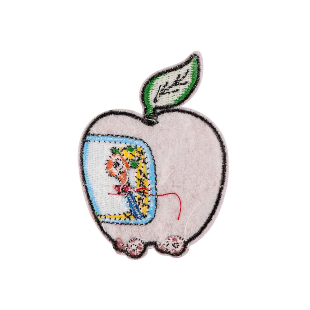 richard scarry inspired apple school bus embroidered patch retro kids book iron on patch vintage classroom patch