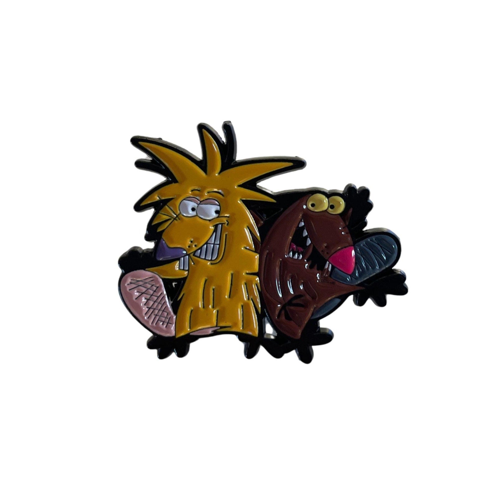 Angry Beavers enamel pin featuring Norbert and Daggett Nickelodeon 90s cartoon collectible