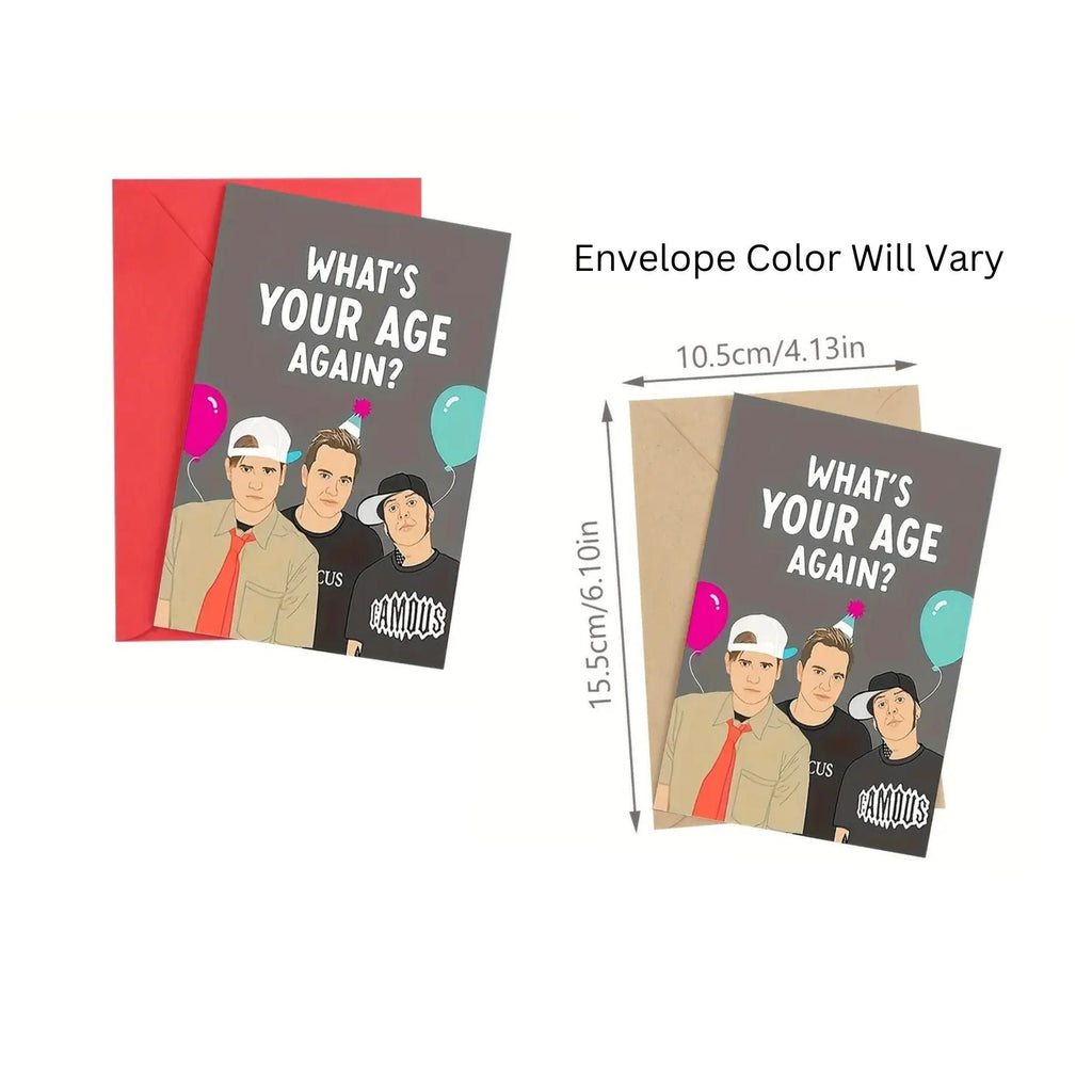90s Birthday Card, Funny Birthday Card, Millennial Birthday Card, Blink 182 Birthday Card: 90s Themed 'What's Your Age Again?'