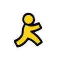 AOL running man enamel pin AIM logo retro 90s internet pin