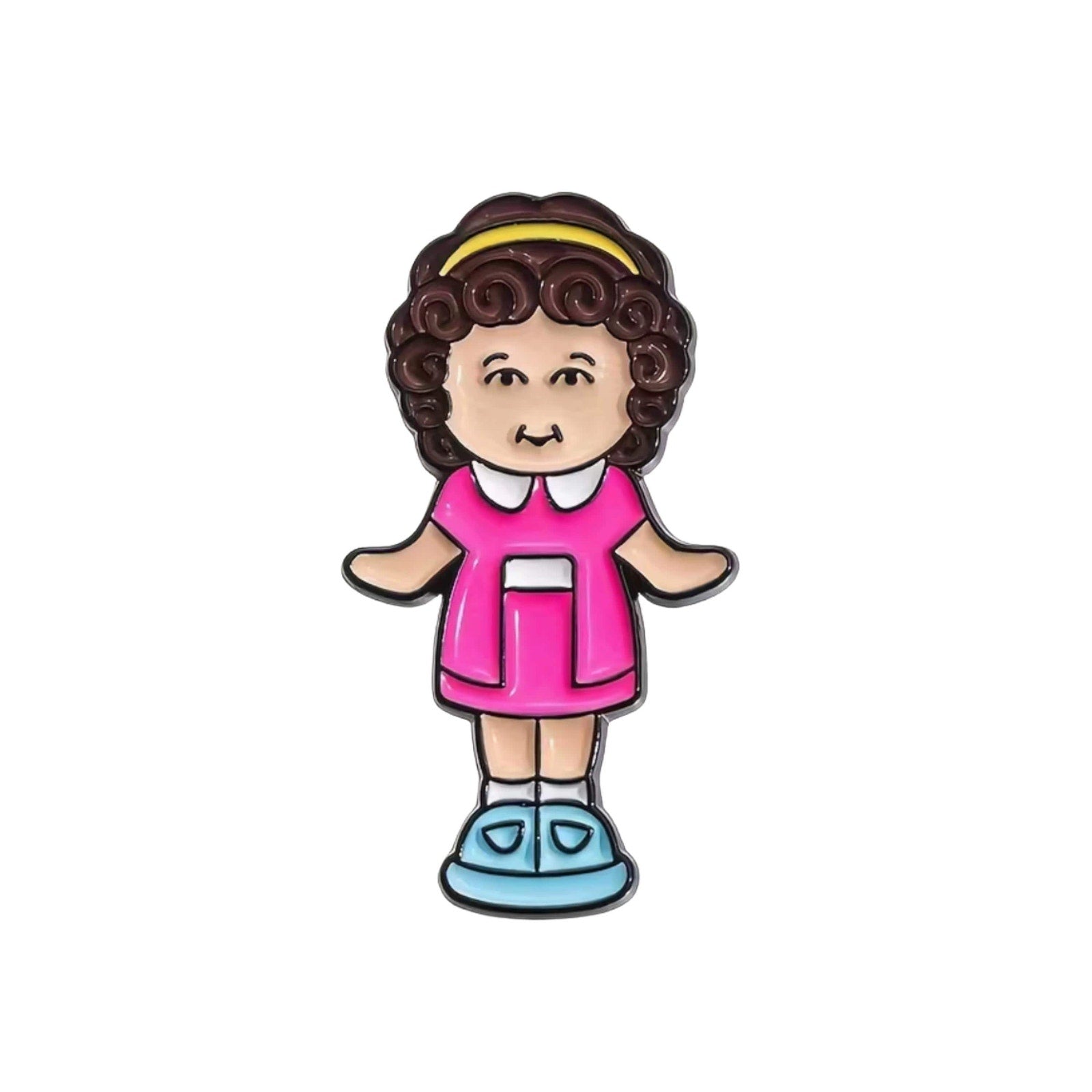 Polly Pocket enamel pin inspired by the 90s miniature doll toy with classic retro design