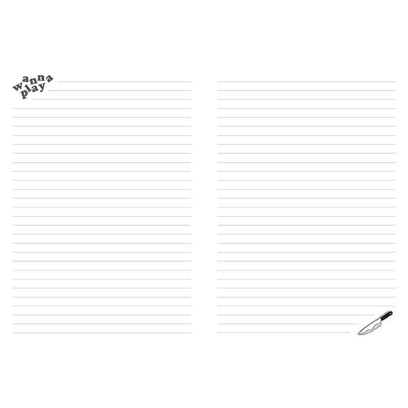 chucky inspired good guys journal horror movie notebook denim overall cover creepy doll diary 90s horror gift