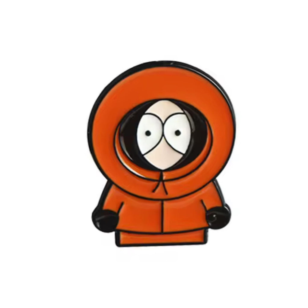 South Park character enamel pins featuring Cartman Kenny Kyle Stan Butters and Professor Chaos