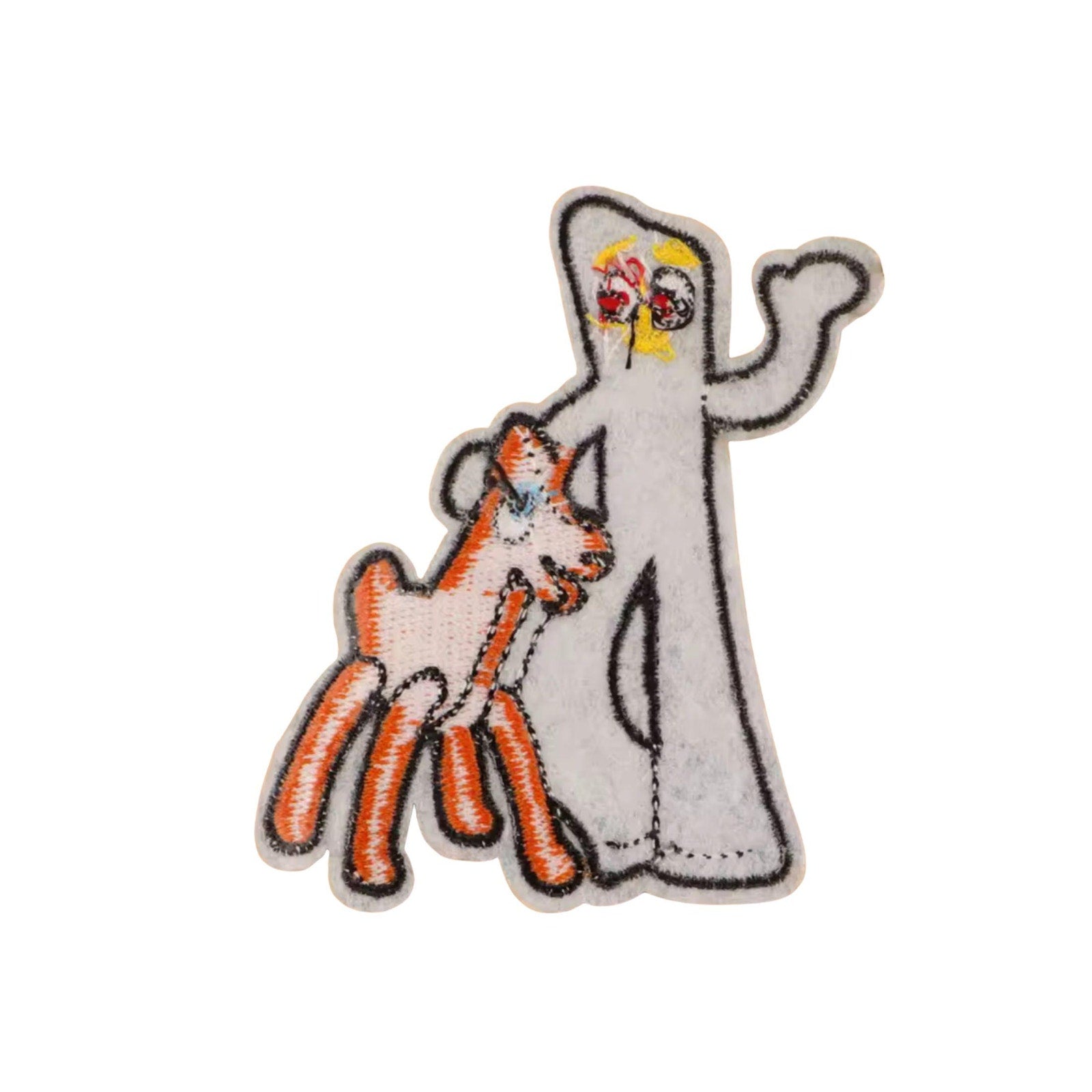 Retro Gumby Pokey Iron On Patch |80s Cartoon Embroidered Applique | 80s Patches