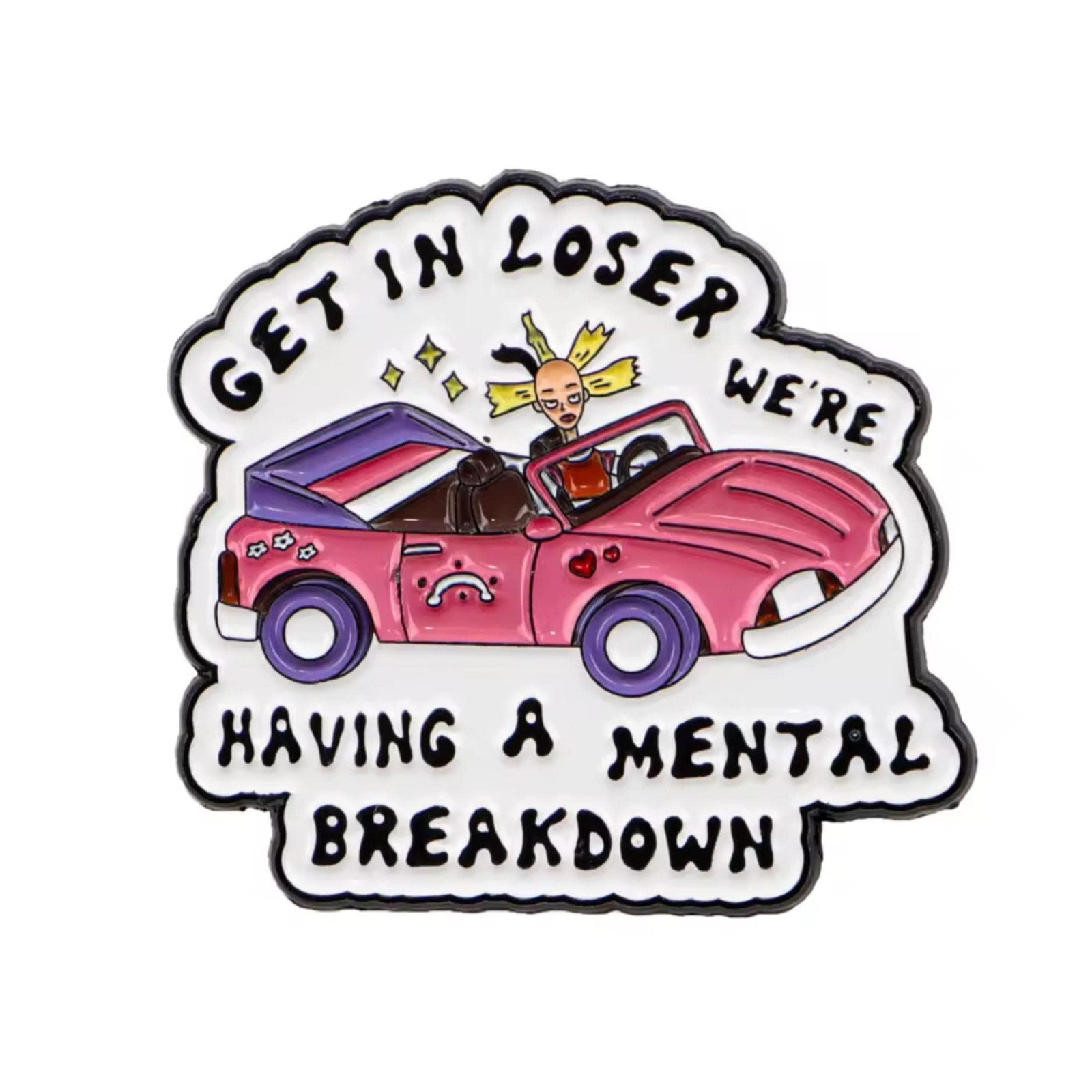 Cynthia Doll Mental Breakdown Enamel Pin – Funny 90s Cartoon Nostalgia Pin