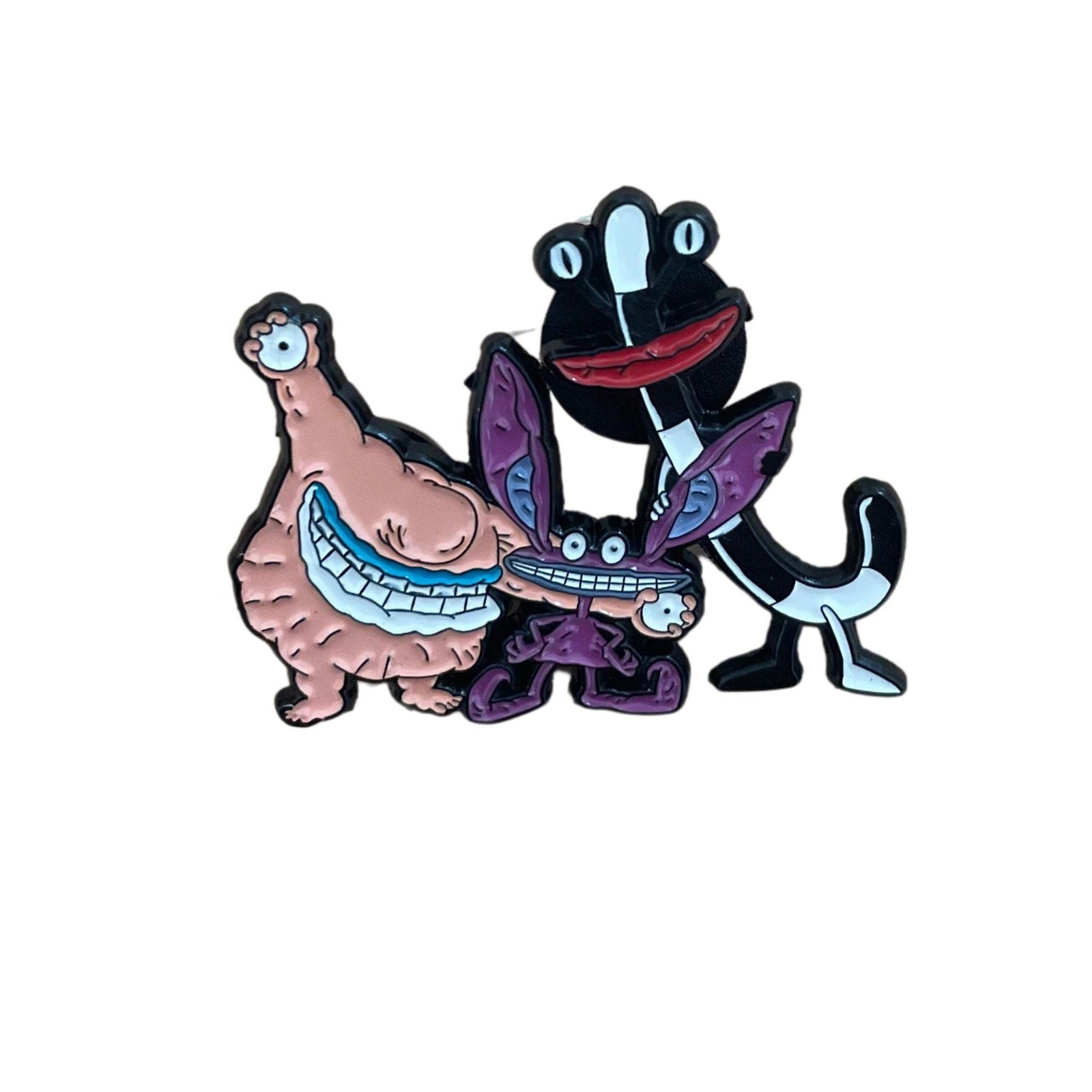 Aaahh Real Monsters enamel pin with Ickis Oblina and Krumm retro 90s Nickelodeon design