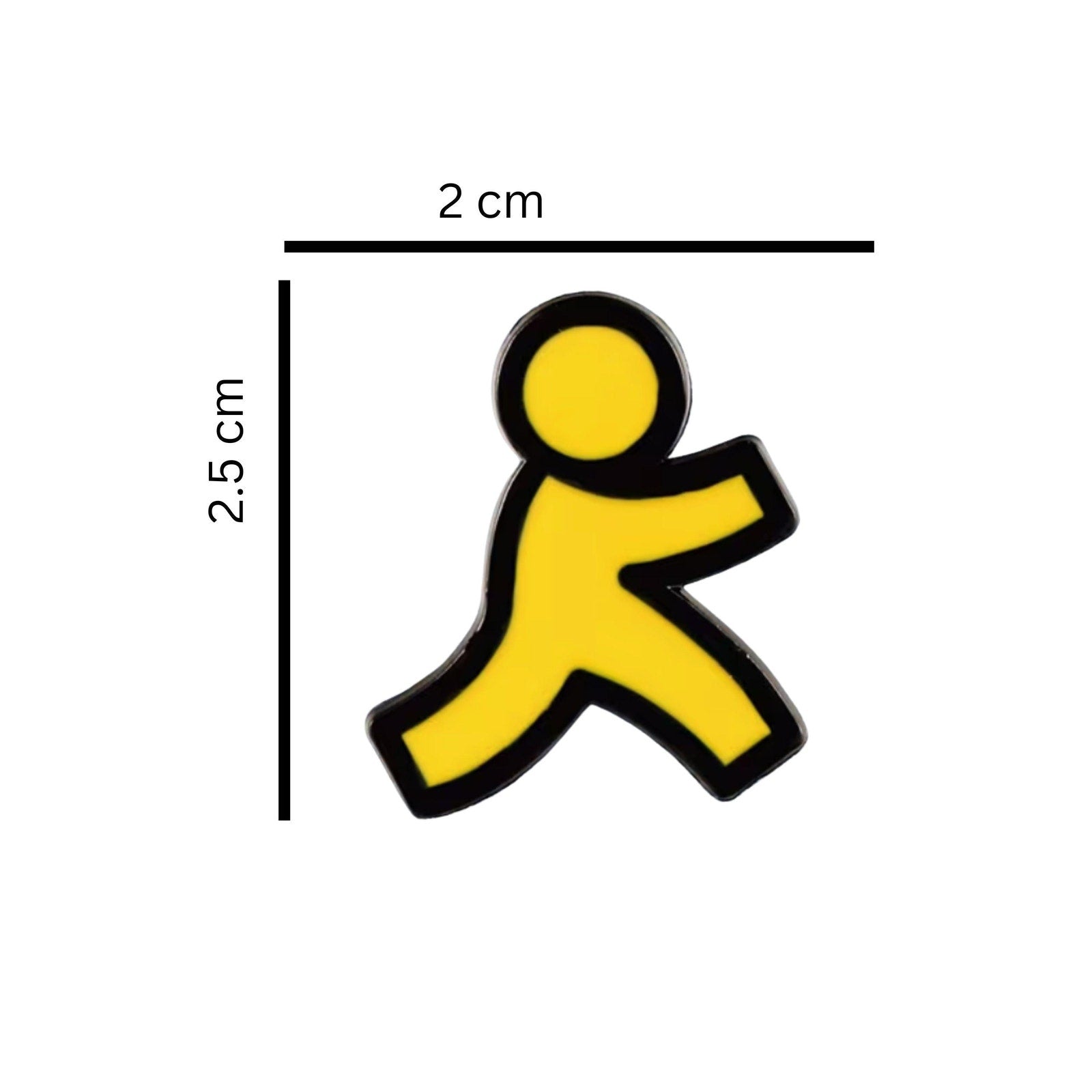 AOL running man enamel pin AIM logo retro 90s internet pin