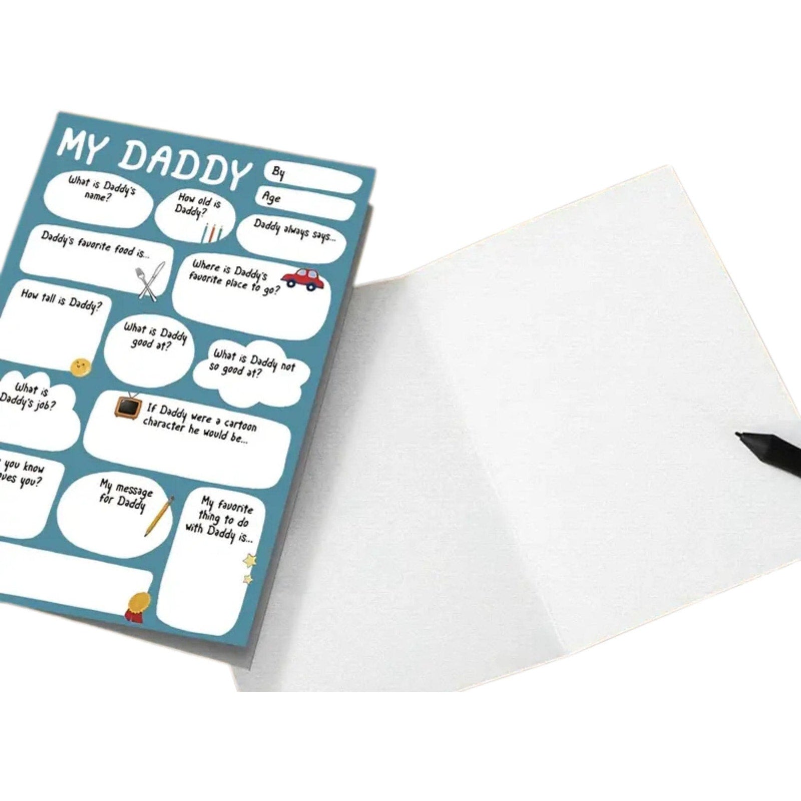 Dad Fill in the Blank Card  | Daddy Questionnaire Card | Father's Day Card