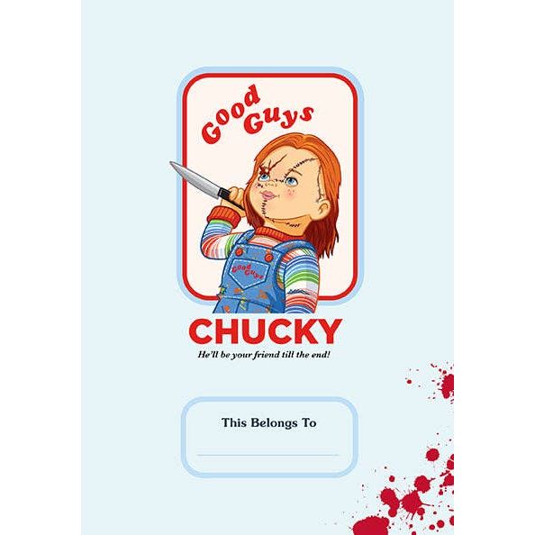 chucky inspired good guys journal horror movie notebook denim overall cover creepy doll diary 90s horror gift