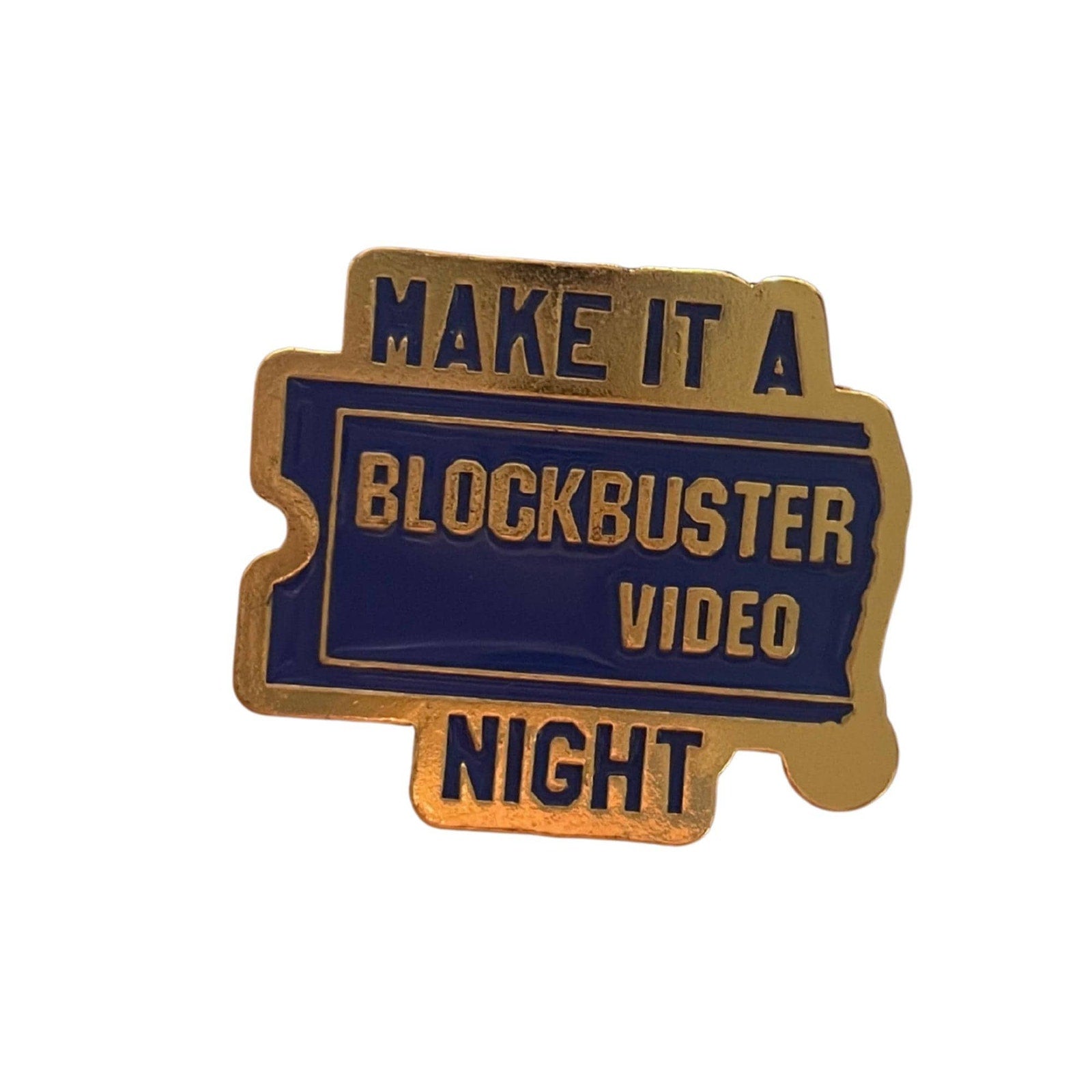 Blockbuster video enamel pin make it a blockbuster night retro 90s movie pin
