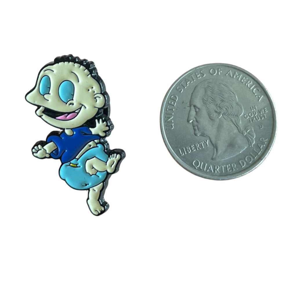 Rugrats Tommy Pickles enamel pin wearing blue shirt and diaper retro 90s cartoon accessory