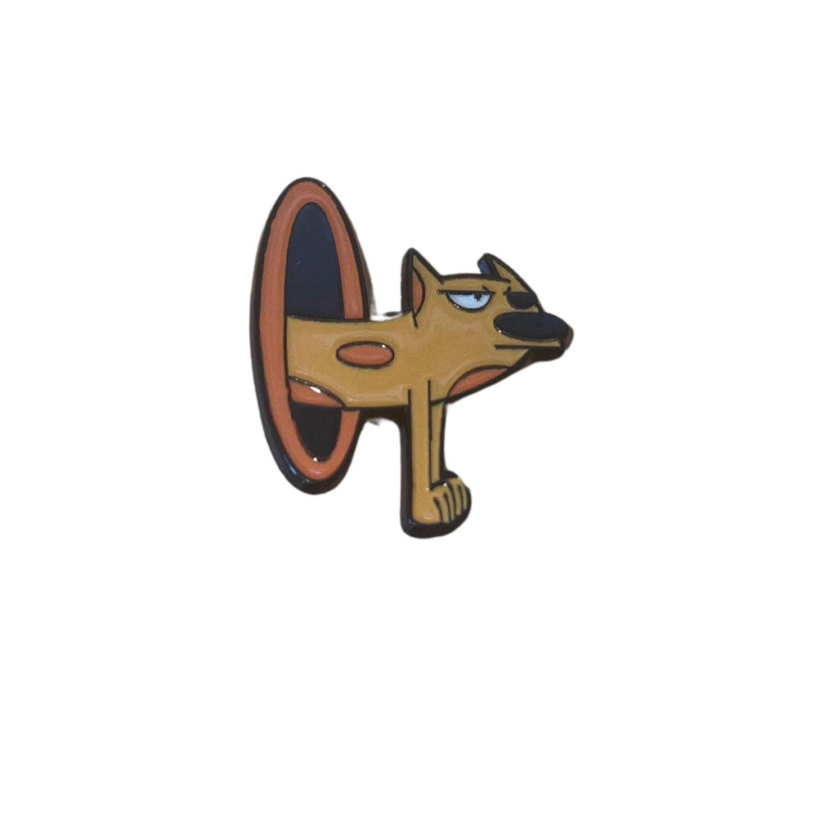 CatDog enamel pin featuring the 90s Nickelodeon cartoon character with a cat and dog connected body design