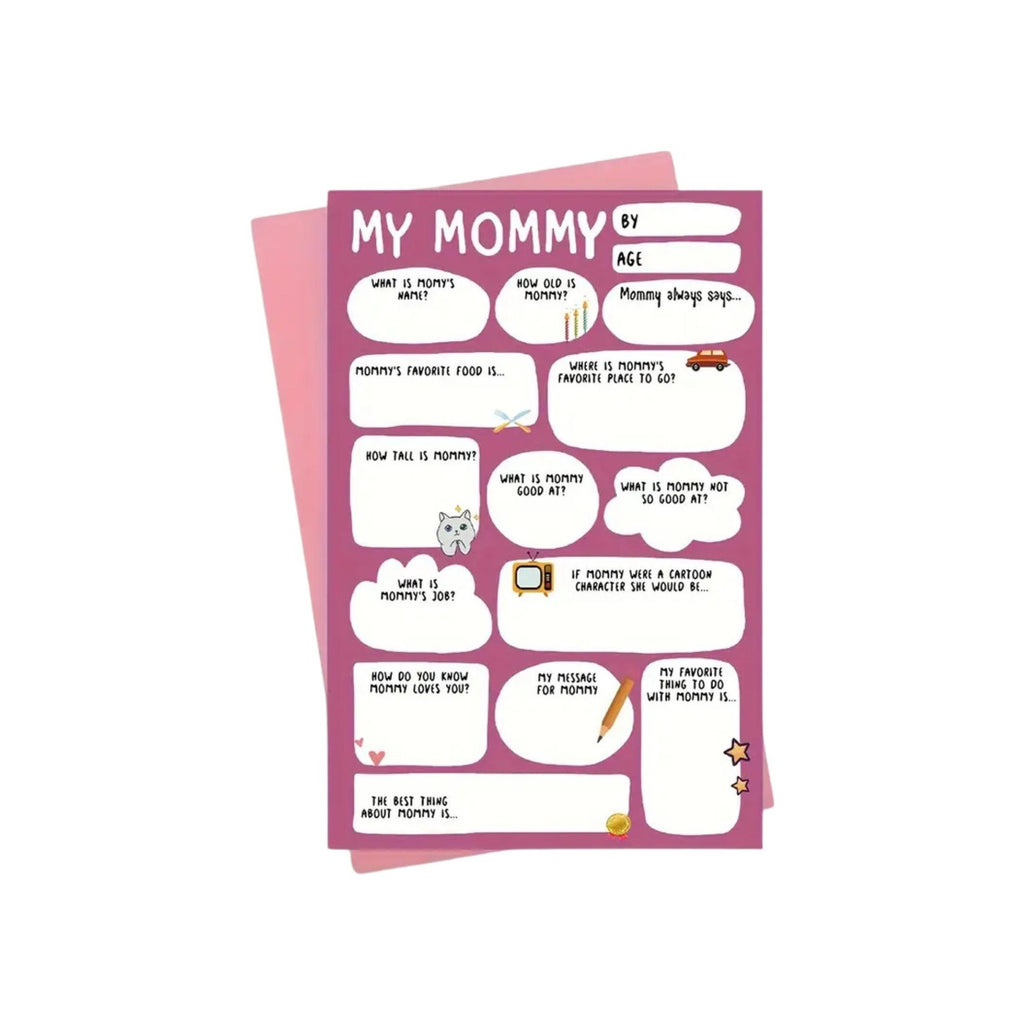 All About My Mom fill-in Mother’s Day card kids activity gift from child